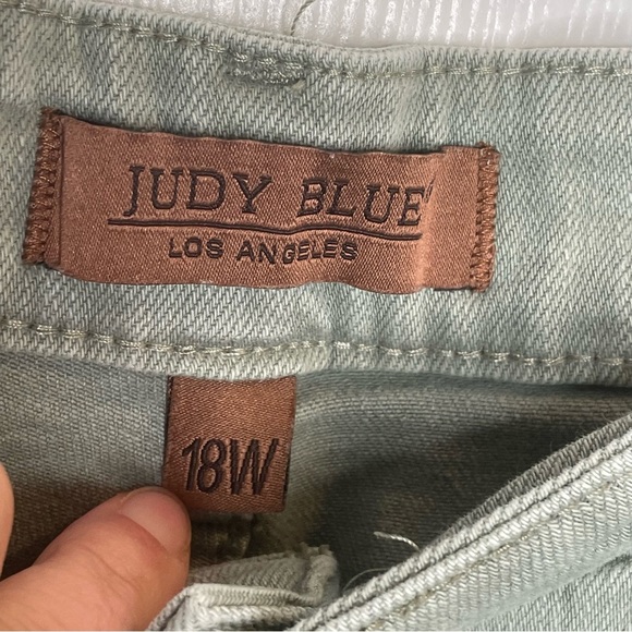 Judy Blue High Waist Capri Jeans Cropped Stretch in Sage Green 18W - Picture 8 of 12